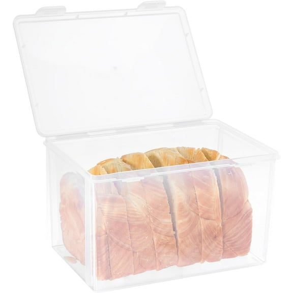 Triani Large Bread Box for Kitchen Countertop, Airtight Bread Storage Container for Homemade Bread and Bakery Loaf, Plastic Bread Keeper, for Slice Bread Crackers Snacks Bagels Dispenser Bin with Lid