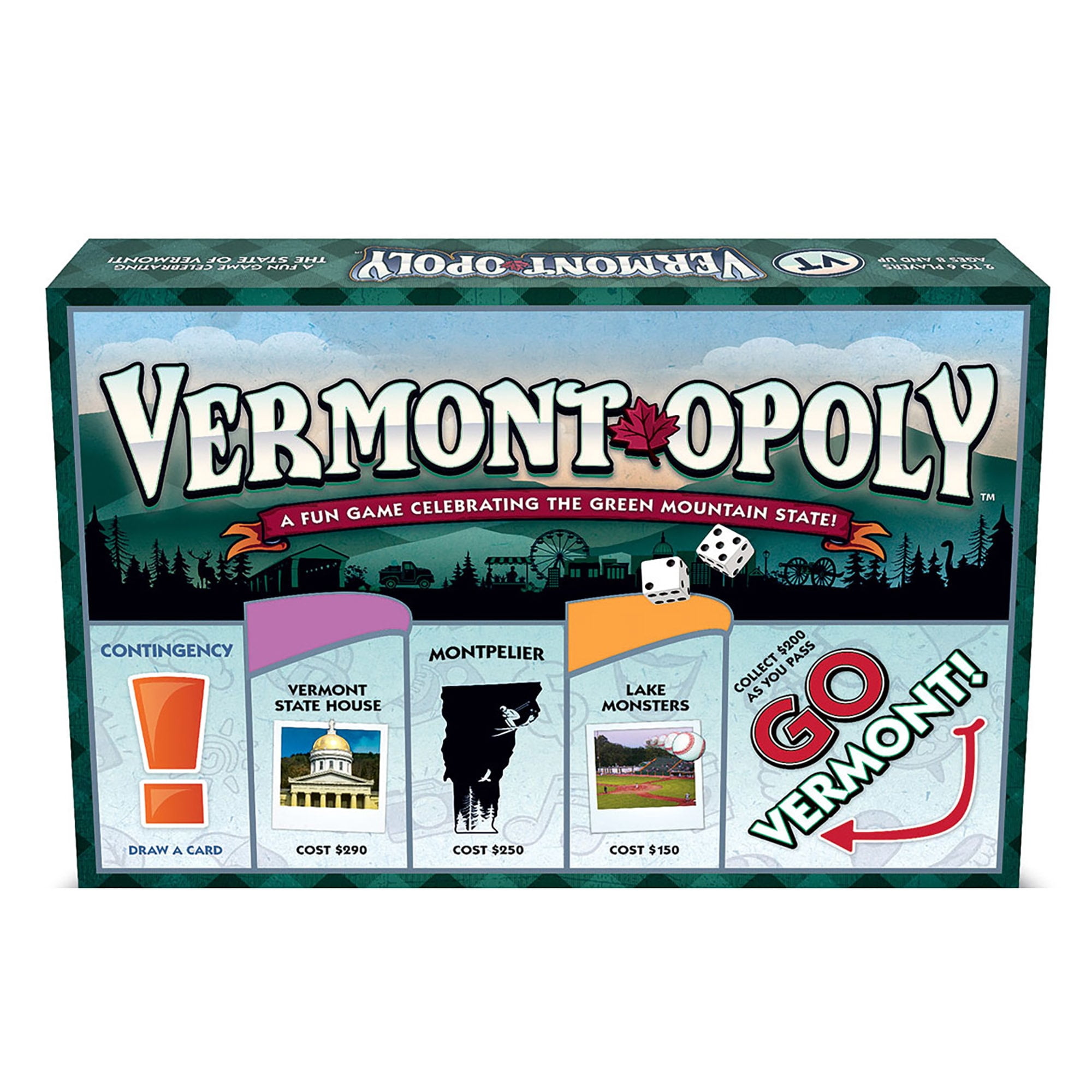 Late For The Sky: Vermont-Opoly - State Themed Family Board Game, Opoly-Style Game Night, Traditional Play Or 1 Hr Version, Ages 8+, 2-6 Players