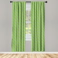 thumbnail image 2 of Ambesonne Abstract 4-Panel Curtains, Retro Circles Background, 56"x95", Lime Green Fern Green, 2 of 4