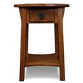 thumbnail image 5 of Leick Home 9056-RS Table d'Appoint Ronde de Style Mission avec Tiroir, en Bois Massif, Table d'Appoint pour Salon, Chambre et Bureau, Fini Roux, 5 of 5