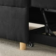 thumbnail image 6 of Convertible Sleeper Chair Sofa Bed, 3-in-1 Pull Out Sofa Chair, Modern Linen Fabric Reading Chairs for Small Space, RV, Apartment, Living Room, Black, 6 of 9