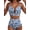 Blue, variant on Women'S 2 Piece High Waisted U Wire Bikini Set Floral Print Crisscross Back Bathing Swimsuit Leopard Print L