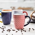 10 oz Ceramic Coffee Mugs Set of 6 with Handle, Dishwasher and ...