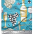 thumbnail image 1 of Soimoi Cotton Jersey Fabric Grapes,Wine Glass & Bottle Fabric Prints By Yard 58 Inch Wide, 1 of 1