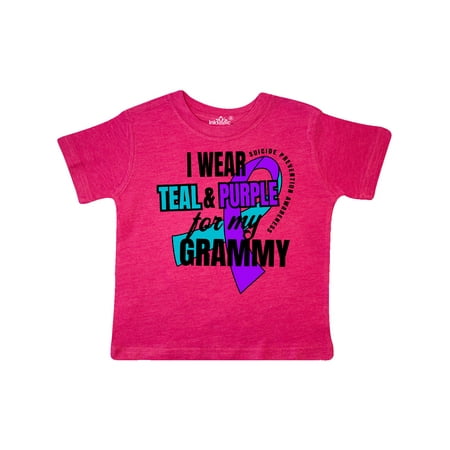 

Inktastic Suicide Prevention I Wear Teal and Purple for My Grammy Gift Toddler Boy or Toddler Girl T-Shirt