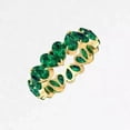 thumbnail image 3 of Sparkle Jewels Full Eternity Wedding Band Ring Pear Cut Emerald 14K Yellow Gold Plated, 3 of 5