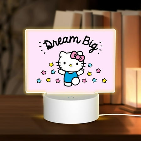 

Hello Kitty Rectangular Acrylic USB LED Night Light Cinnamoroll Home Decorations Bedroom Desk Lamp Neon Bedside Lamp