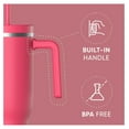 thumbnail image 2 of Voyager 40 Oz Stainless Steel with Handle, Insulated Water Bottle With Straw & Lid, Cupholder Friendly Reusable Travel Mug (Hot Pink), 2 of 8