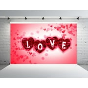 HelloDecor 7x5ft Valentine's Day Backdrops for Photographers Pink Love Flowers Background Photo Booth Props