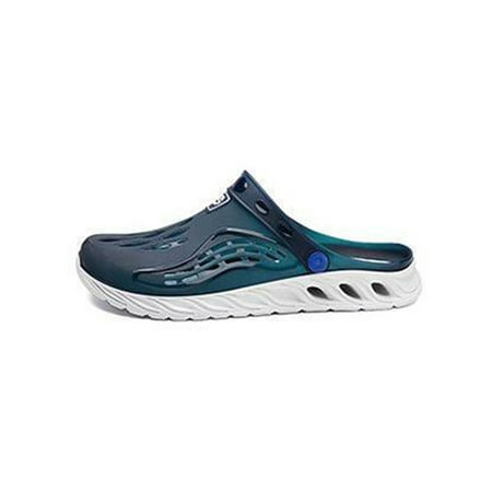 

Tenmix Men Clogs Shoe Closed Toe Beach Sandals Summer Slide Sandal Slip On Shoes Mens Anti-Slip Adjustable Strap Blue 9