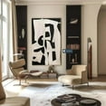 thumbnail image 3 of Hieng Beige Wabi Sabi Wall Art Black Beige Abstract Painting Hieng Minimalist Canvas Large Neutral Rich Textured Living Room Decor with frame, 3 of 6