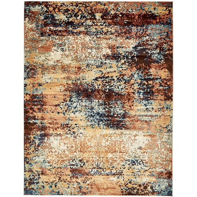 Unique Loom Tapis d'Espace Moderne Mystique 9' x 12' Rectangle Pêche/beige