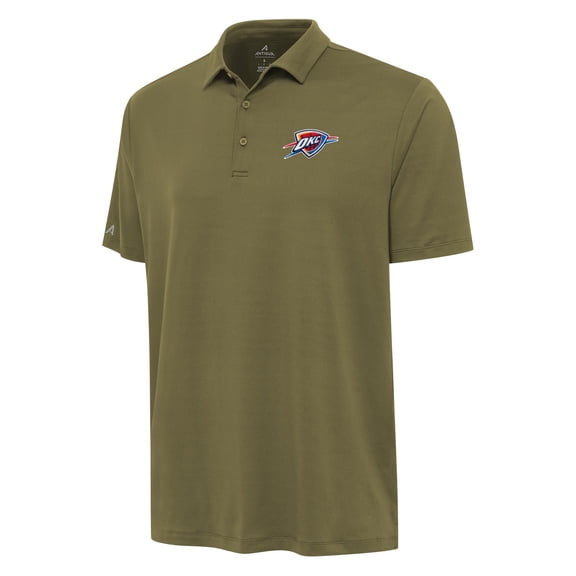 Men's Antigua Olive Oklahoma City Thunder Reprocess Polo