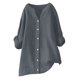 thumbnail image 3 of Top boho,Blusa tipo túnica de lino con cuello en V para mujer, manga larga, corte holgado, informal, para verano, ideal para el hogar, sopatenor, 3 of 9