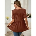 thumbnail image 4 of DARING DIVA Women's Boho Ruffled V Neck Short Sleeve Maternity Tops XXL Brown, 4 of 7