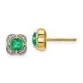 thumbnail image 3 of 14K Yellow Gold Diamond & Emerald Fancy Earrings, 3 of 5