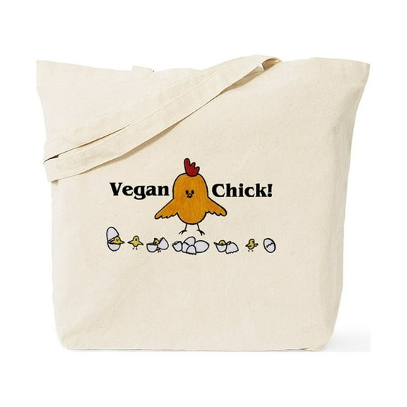 CafePress - Vegan Chick Tote Bag - Unisex Canvas Tote Bag, Beige, 1-Piece