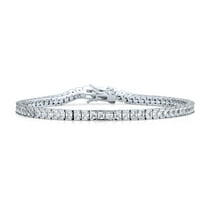Bling Jewelry Womens Bridal 10CT Princess Cut CZ Tennis Bracelet in Silver