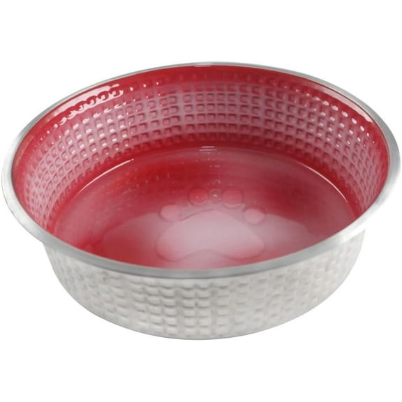 INDIPETS Jack and Jill Bowl Collection: Non-Skid Pet Water and Food Bowl | 74 oz, 9 Inches, X-Large, Candy Red (PN: 800434)