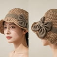thumbnail image 3 of Elegant Woven Straw Sun Hat with Bow Womens Straw Hat Foldable Wide Brim Floppy Beach Hat for Women Crochet Hats for Women, 3 of 7