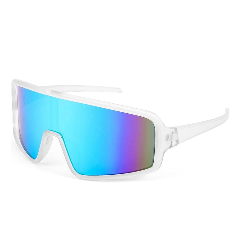 Walmart White Shield Wraparound Sports Sunglasses for Men  display picture 1