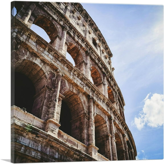 ARTCANVAS Colosseum Flavian Amphitheatre Rome Italy Square Canvas Art Print - Size: 18" x 18" (0.75" Deep)