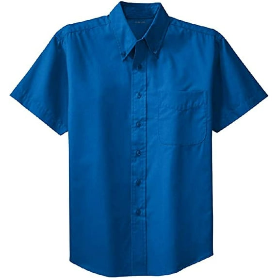 Joe's USA Men's Short Sleeve Wrinkle Resistant Shirts-XS-Strong Blue