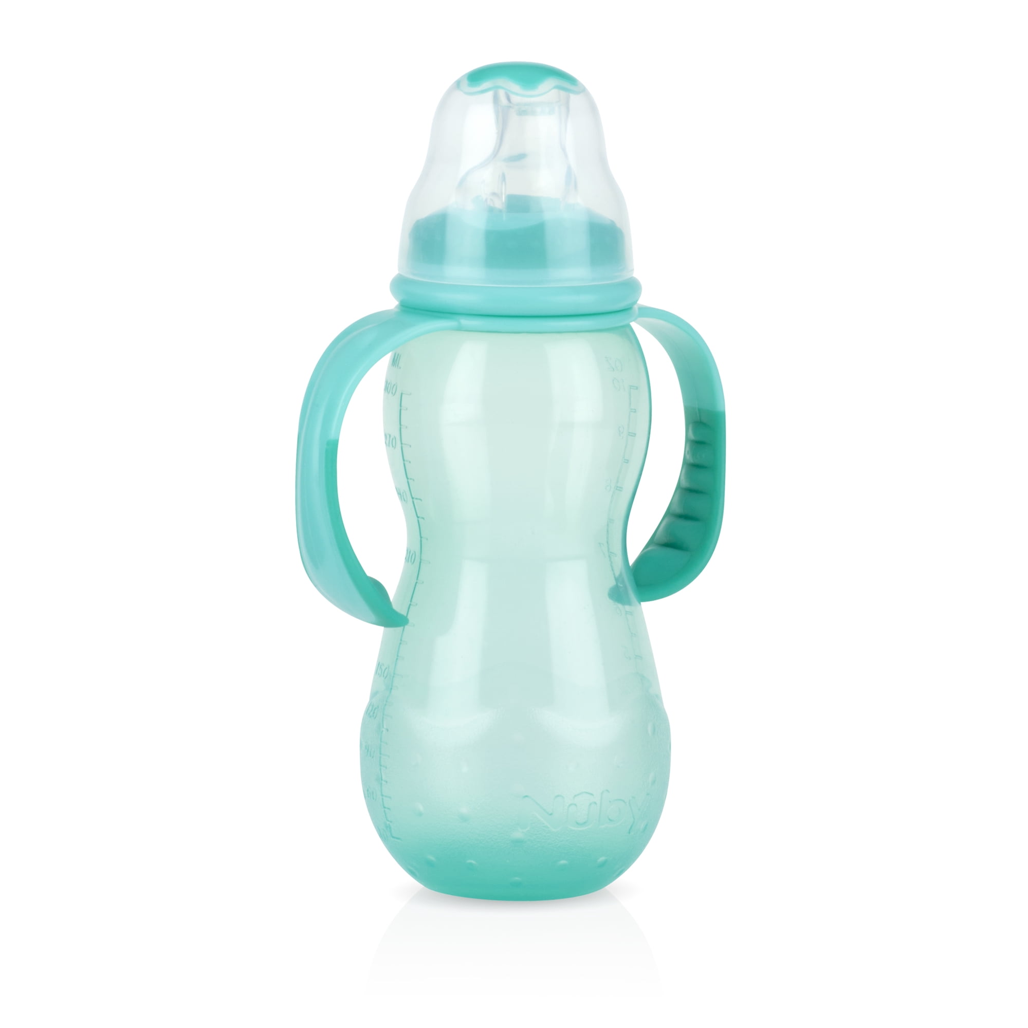 Nuby 3 Stage Baby Bottle with Handles, 3m+, Standard Neck, 11 oz