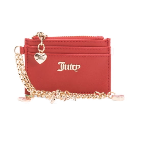 Juicy Couture Women’s Charm Card Case Wristlet Wallet, Red