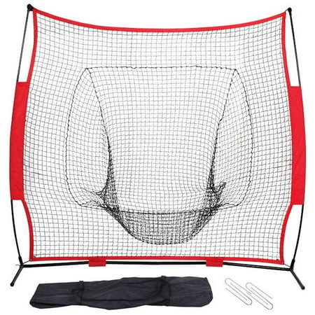 Yaheetech Portable 7' x 7' Baseball and Softball Practice Net for Pitching and Hitting