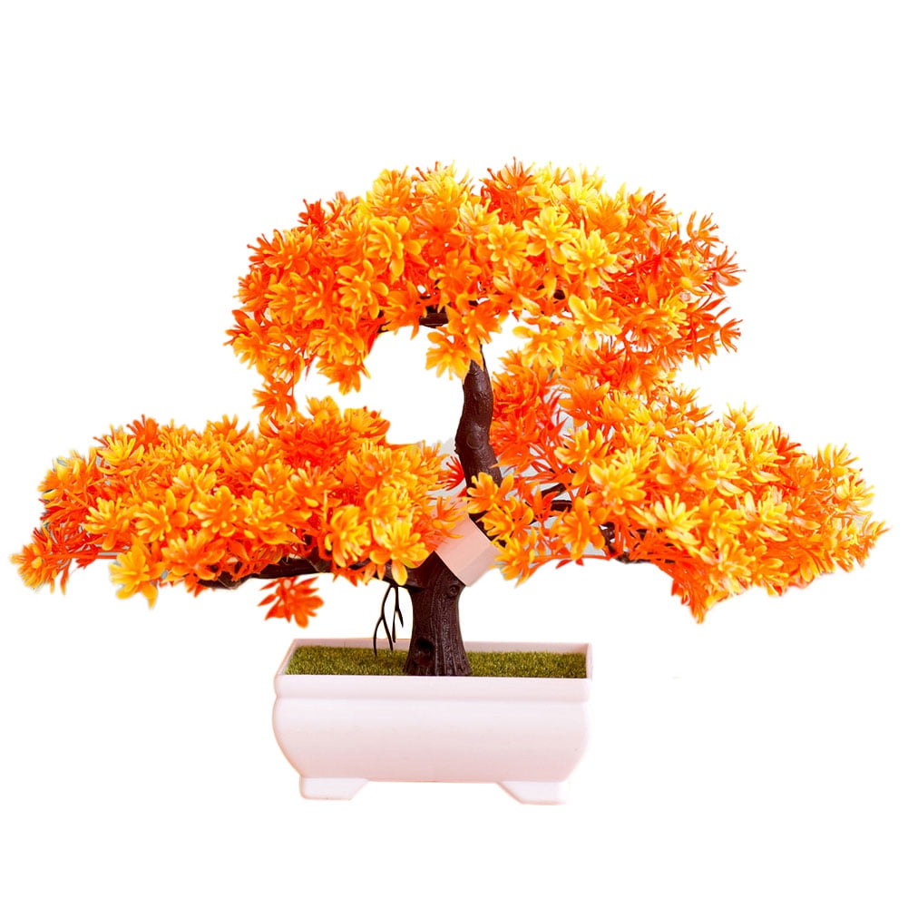 Farfi Artificial Tree Plant Bonsai Garden DIY Holiday Party Home Hotel Desktop Decor (Red)