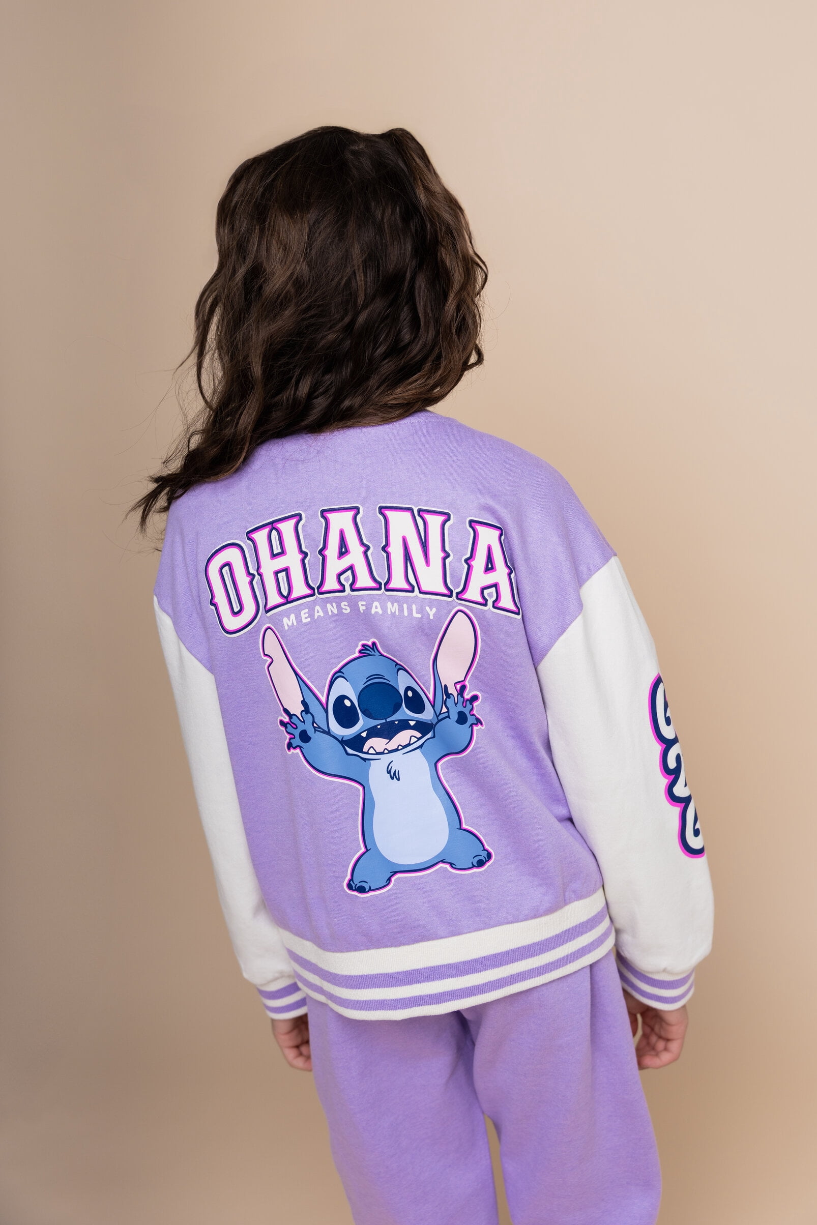 Disney Lilo & Stitch Fleece Varsity Bomber Jacket and Jogger Pants Outfit Set Toddler to Big Kid