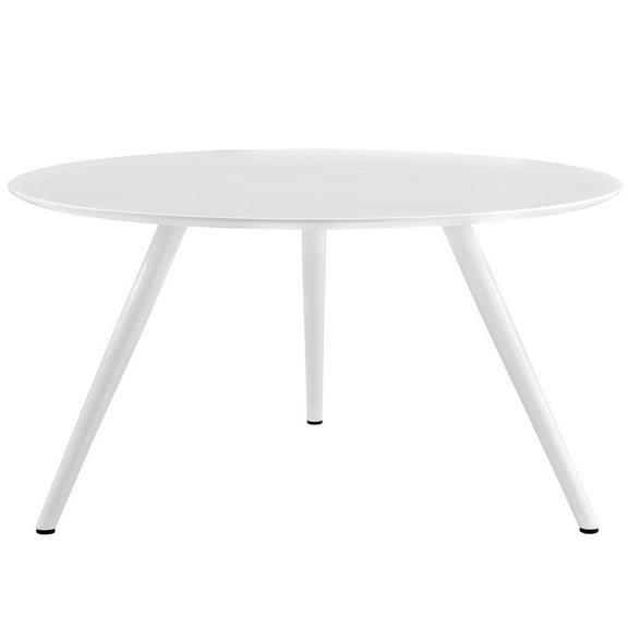 Modern Contemporary Urban Design Mid Century Kitchen Room Round Top Dining Table, White, Wood