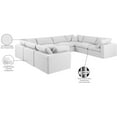 thumbnail image 2 of Meridian Furniture Comfy White Linen Textured Fabric Modular Sectional, 2 of 11