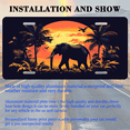 thumbnail image 3 of 1 Pcs 2D Flat License Plate Covers & Frames, Silhouette of Elephant For Decorative Front, Waterproof For Decoration Aluminum License Plate Covers & Frames Cover For Men Women, 12" X 6", 3 of 7