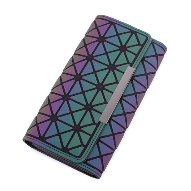 Cartera larga Carteras para mujer Vintage Luminoso Estándar 3 pliegues Bolso Cartera de mano para mujer Scienceny BB6695-01
