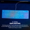 thumbnail image 3 of JLab Nightfall Wired Gaming Keyboard, RGB, Media Dial, Anti-Ghost, Full-Size, White, 3 of 11