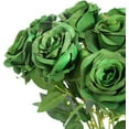 thumbnail image 2 of Zukuco 10PCS Artificial Roses Flower Silk Rose with Stem Realistic Artificial Long Stem Rose Valentine's Day Fake Roses Bouquet for Wedding Home Decoration (Green), 2 of 8
