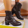 thumbnail image 6 of Taqqpue Women's Ankle Boots Plus Size Round Toe Mid Heel Side Zipper Comfortable Casual Dress Booties for Women Size 5.5-11 Fashion Dress Shoes Fall Winter Footwear Casual Walking, 6 of 10