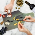 thumbnail image 4 of Galaxy Cutting Board, Small Planet Under Ufo Death Star Fictional Outer Space Themed Pattern, Decorative Tempered Glass Cutting and Serving Board, Wine Bottle Shape, Brown Grey, by Ambesonne, 4 of 5