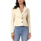 thumbnail image 1 of CHAQUETA DE CUERO PARA MUJER INSPIRADA CHIC, BLAZER DE MANGA LARGA, CON SOLAPA EN V, CHAQUETA DE MOTO VINTAGE, BIKER, ABRIGO VEGANO DE PIEL SINTÉTICA, TALLA M, BLANCO, 1 of 6