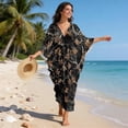 thumbnail image 3 of XYZCANDO Women Kaftan Dresses Plus Size V-Neck Batwing Sleeves Beach Cover Up Black Camo Hunting Caftan Dress Swimsuit Coverup for Women Bathing Suit Coverups Swim Cover Up Beach Wear, 3 of 7