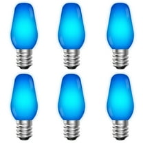Luxrite C7 LED Blue Replacement Light Bulbs for String Lights 0.5W Colored Bulb Enclosed Fixture Rated UL E12 Indoor Outdoor 6 Pack