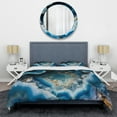 thumbnail image 3 of Designart "Gems of the Geode I" Stone Geode Bedding Covert Set - Landscapes Blue Traditional Bed Set With 2 Shams, 3 of 6