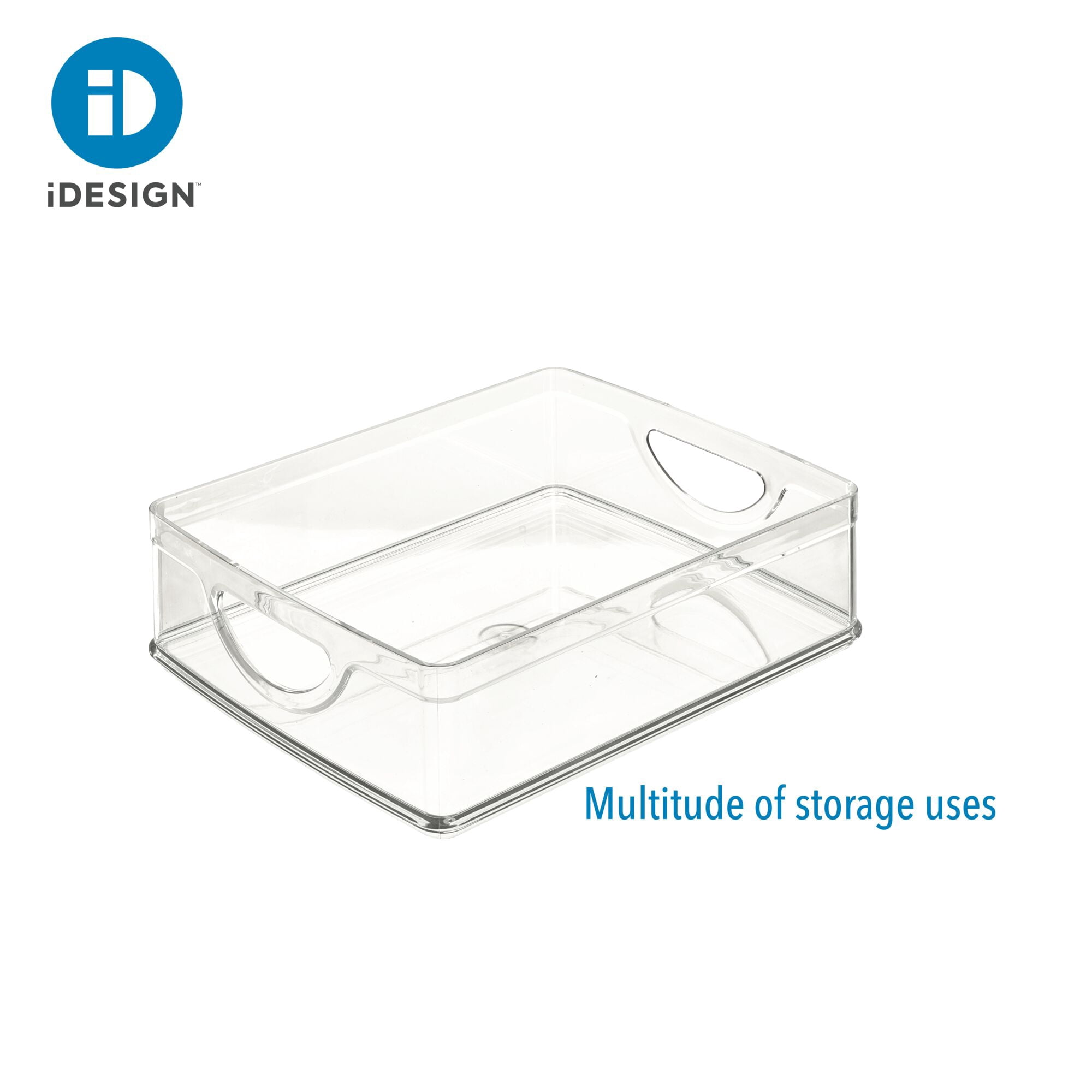 iDesign Plastic Cabinet and Pantry Storage Bin with Handles, Clear