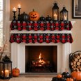 thumbnail image 2 of 2Pcs Christmas Theme Fireplace Scarf,Wavy Plaid Mantel Runner for Fireplace,Holiday Fireplace Runner Decor for Home Cozy Spooky Winter Decor, 2 of 7