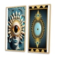 thumbnail image 3 of Designart "Radiant Eye Captures the Beholder II" Modern Abstract Framed Wall Art Set Of 2 - Traditional Blue Frame Gallery Set For Office Decor, 3 of 6