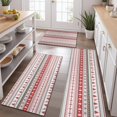 thumbnail image 2 of Red and White Christmas Striped Pattern Kitchen Rugs Sets Of 3,Kitchen Runner Rugs Non Skid Washable,Decorative Kitchen Floor Mats for Kitchen,Sink,Laundry,17"x30"+ 17"x47" + 17"x59", 2 of 6