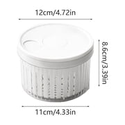 AuroraX Kitchen Ingredient Storage Box Vegetable Prep Container Drainable Lid Airtight Seal Stackable Clear BPA Free Food Container White
