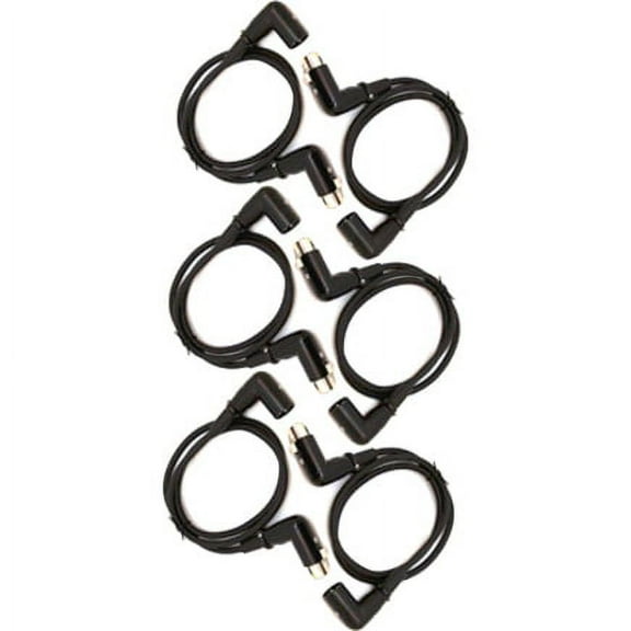 Seismic Audio SARAX1, 6 PACK of 1' Right Angle XLR Patch Cables